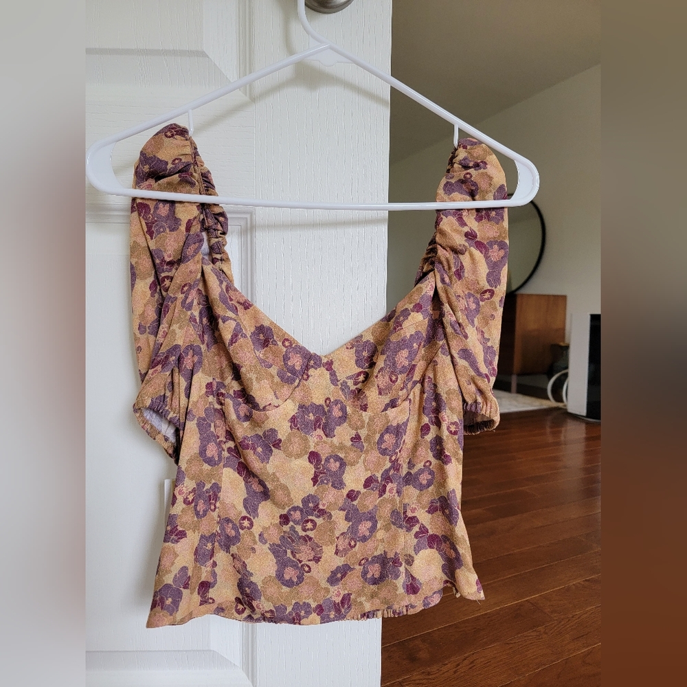 NWT Aritzia Wilfred Novella Puff Sleeve Sweetheart Blouse Size S